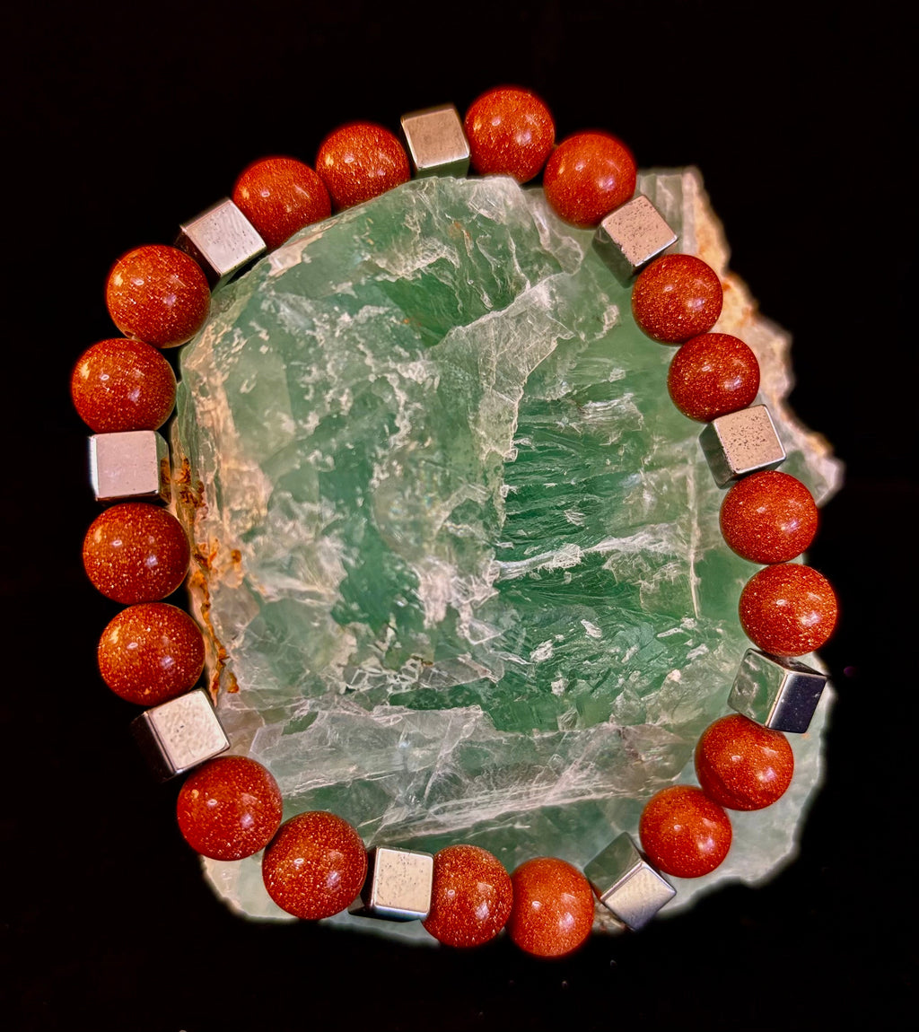 Radiant Energy Goldstone Power Bracelet — Extra-Large Fit | | Wiccan Center