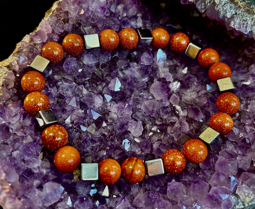 Radiant Energy Goldstone Power Bracelet — Extra-Large Fit | | Wiccan Center