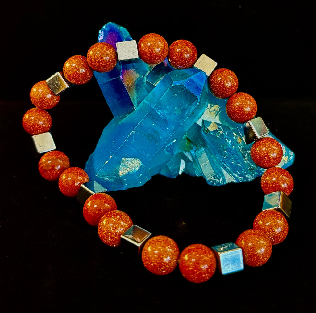 Radiant Energy Goldstone Power Bracelet — Extra-Large Fit | | Wiccan Center