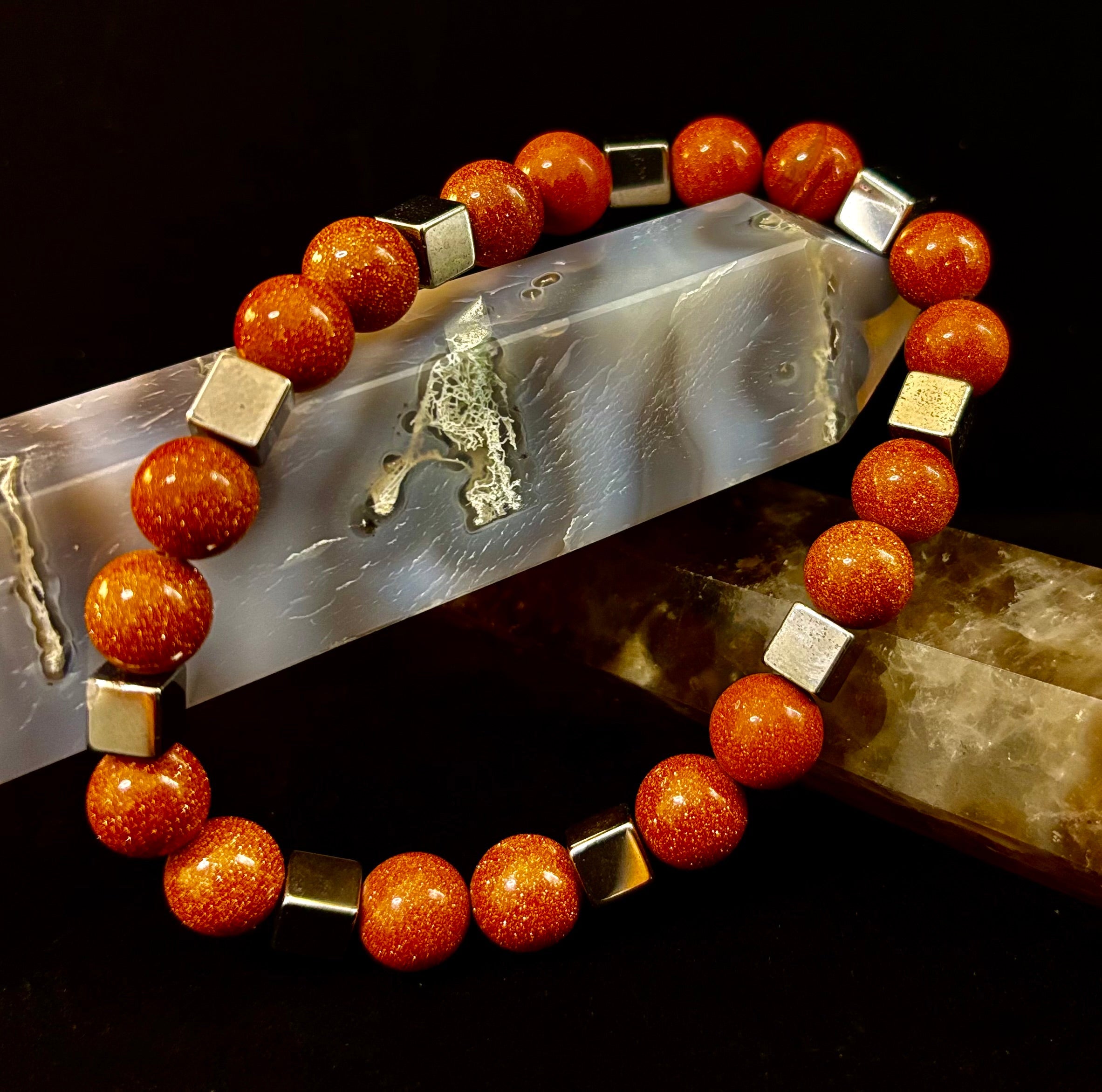 Radiant Energy Goldstone Power Bracelet — Extra-Large Fit | | Wiccan Center