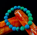 Matte Azurite Energy Bracelet — Genuine 10mm Blue-Green Azurite Stretch Bracelet for Medium to Large Wrists (7.25–8.5") | | Wiccan Center