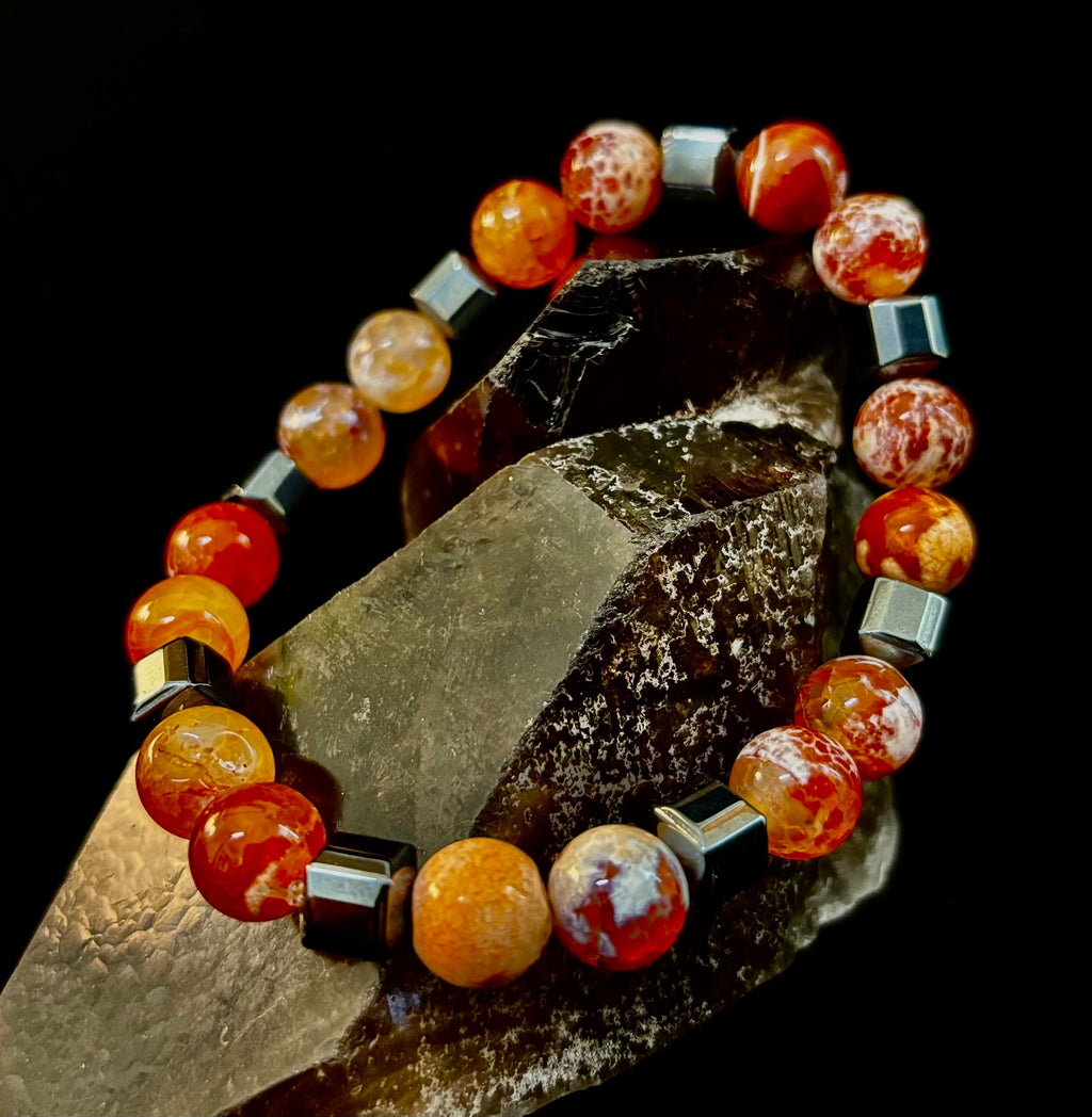 Mexican Fire Agate Power Bracelet — Handmade in Puerto Vallarta, Mexico (Large and XL Wrists) | | Wiccan Center