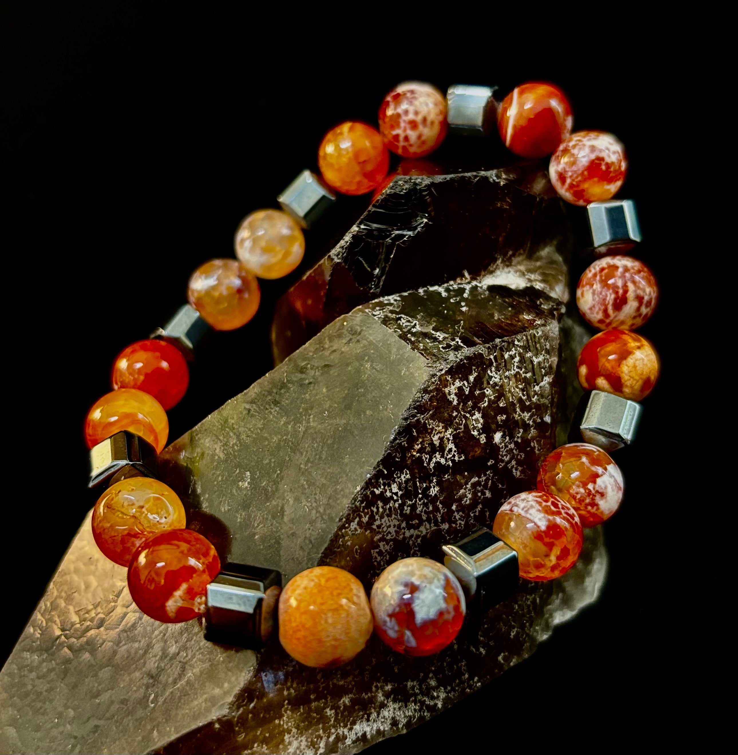 Mexican Fire Agate Power Bracelet — Handmade in Puerto Vallarta, Mexico (Large and XL Wrists) | | Wiccan Center