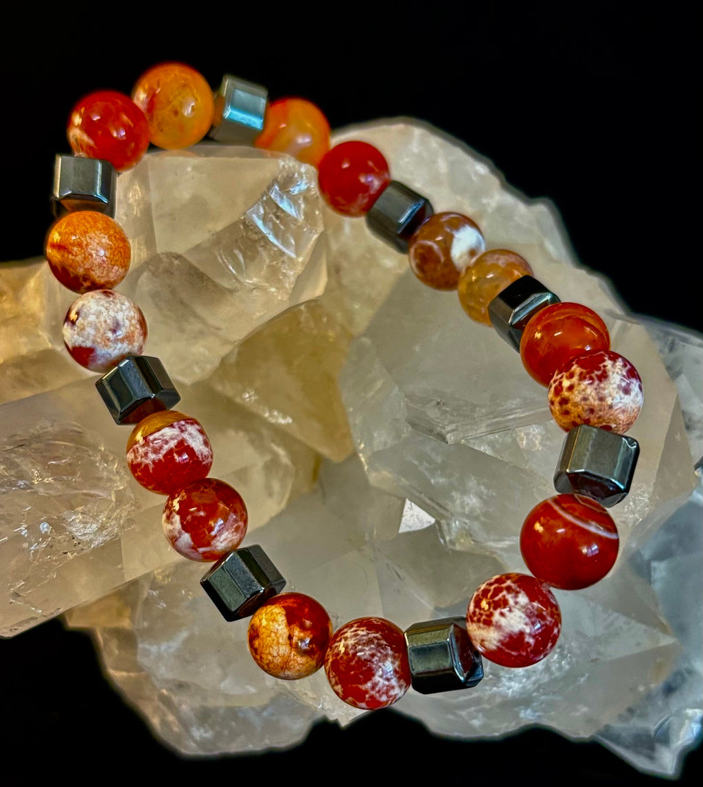 Mexican Fire Agate Power Bracelet — Handmade in Puerto Vallarta, Mexico (Large and XL Wrists) | | Wiccan Center