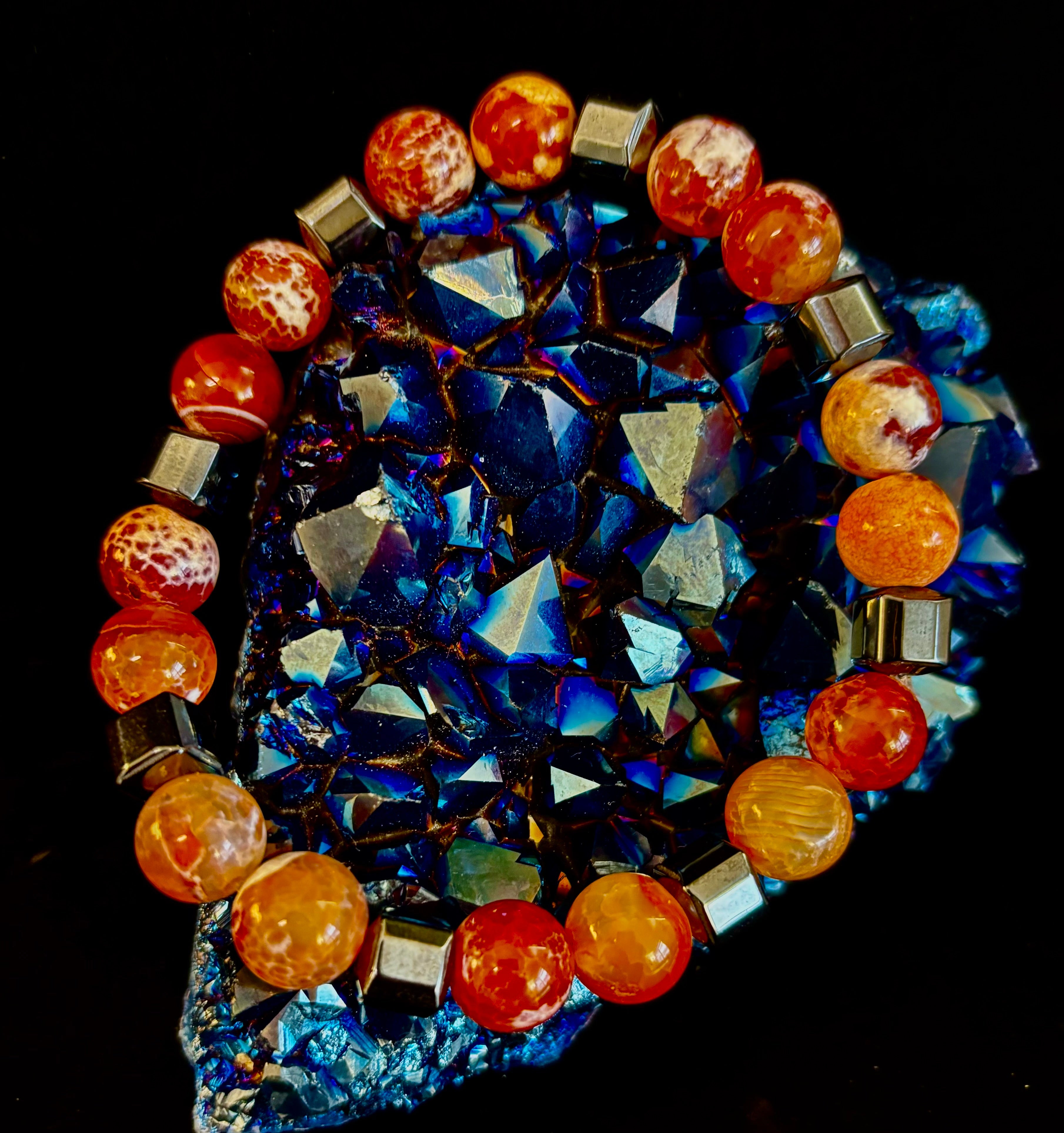 Mexican Fire Agate Power Bracelet — Handmade in Puerto Vallarta, Mexico (Large and XL Wrists) | | Wiccan Center