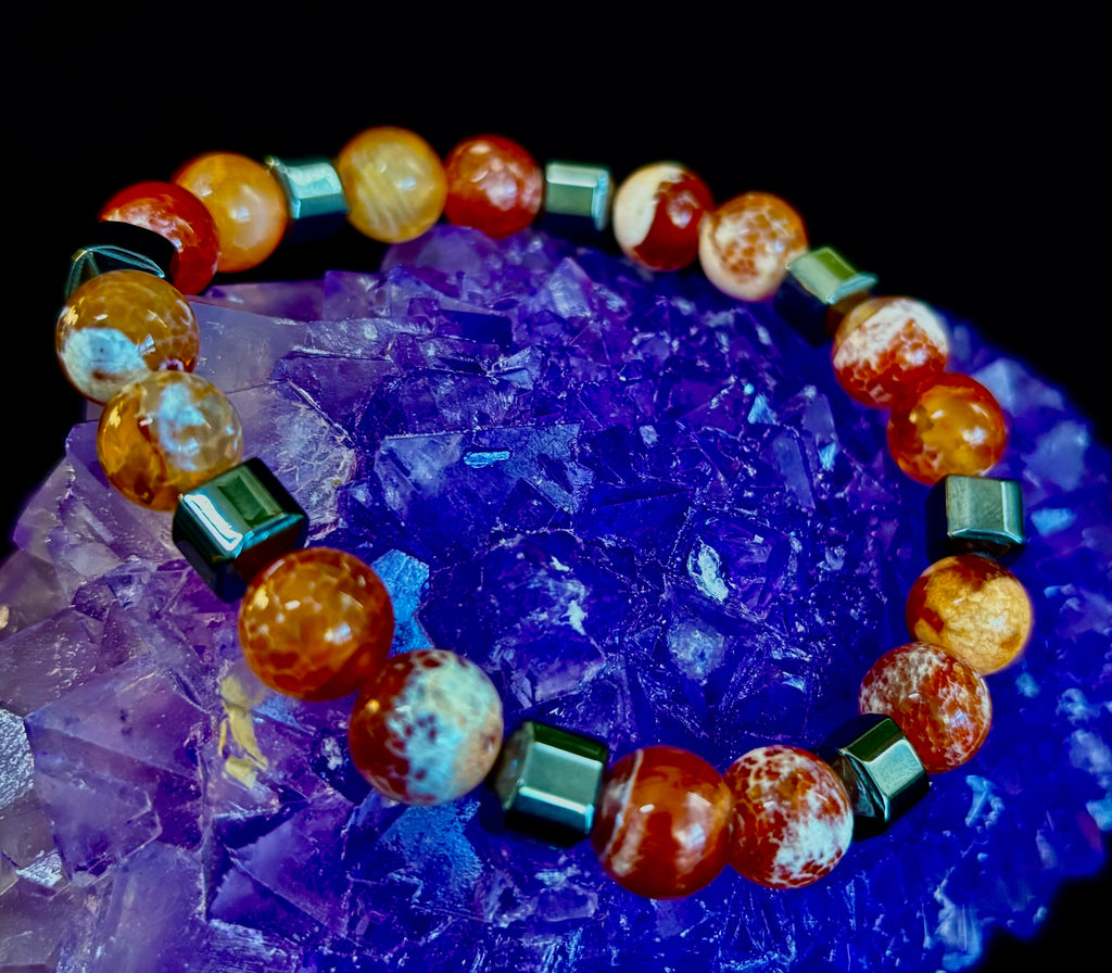 Mexican Fire Agate Power Bracelet — Handmade in Puerto Vallarta, Mexico (Large and XL Wrists) | | Wiccan Center