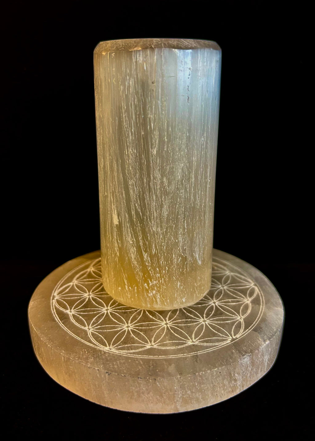 Hand Carved Moroccan Selenite Bracelet Holder & Energy Charging Plate | | Wiccan Center