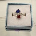 Sterling Silver Garnet & Sapphire Ring - Size 10 - Passionate, Protective & Wisdom | Rings | Wiccan Center