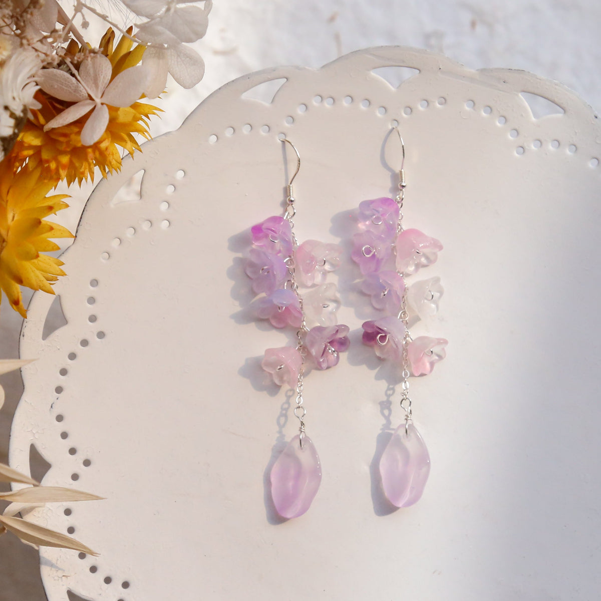 SALE - Colorful Flower& Petal Earrings