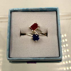 Sterling Silver Ruby & Sapphire Ring - Size 6 - Passionate, Wise & Empowering | Rings | Wiccan Center