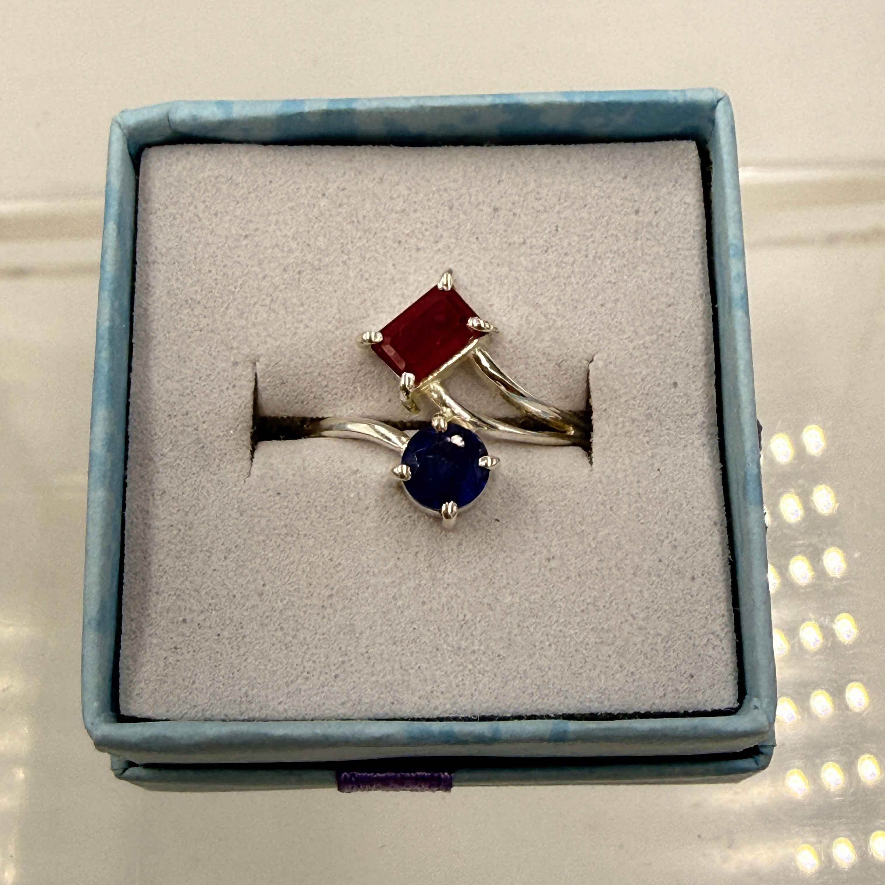 Sterling Silver Ruby & Sapphire Ring - Size 6 - Passionate, Wise & Empowering | Rings | Wiccan Center