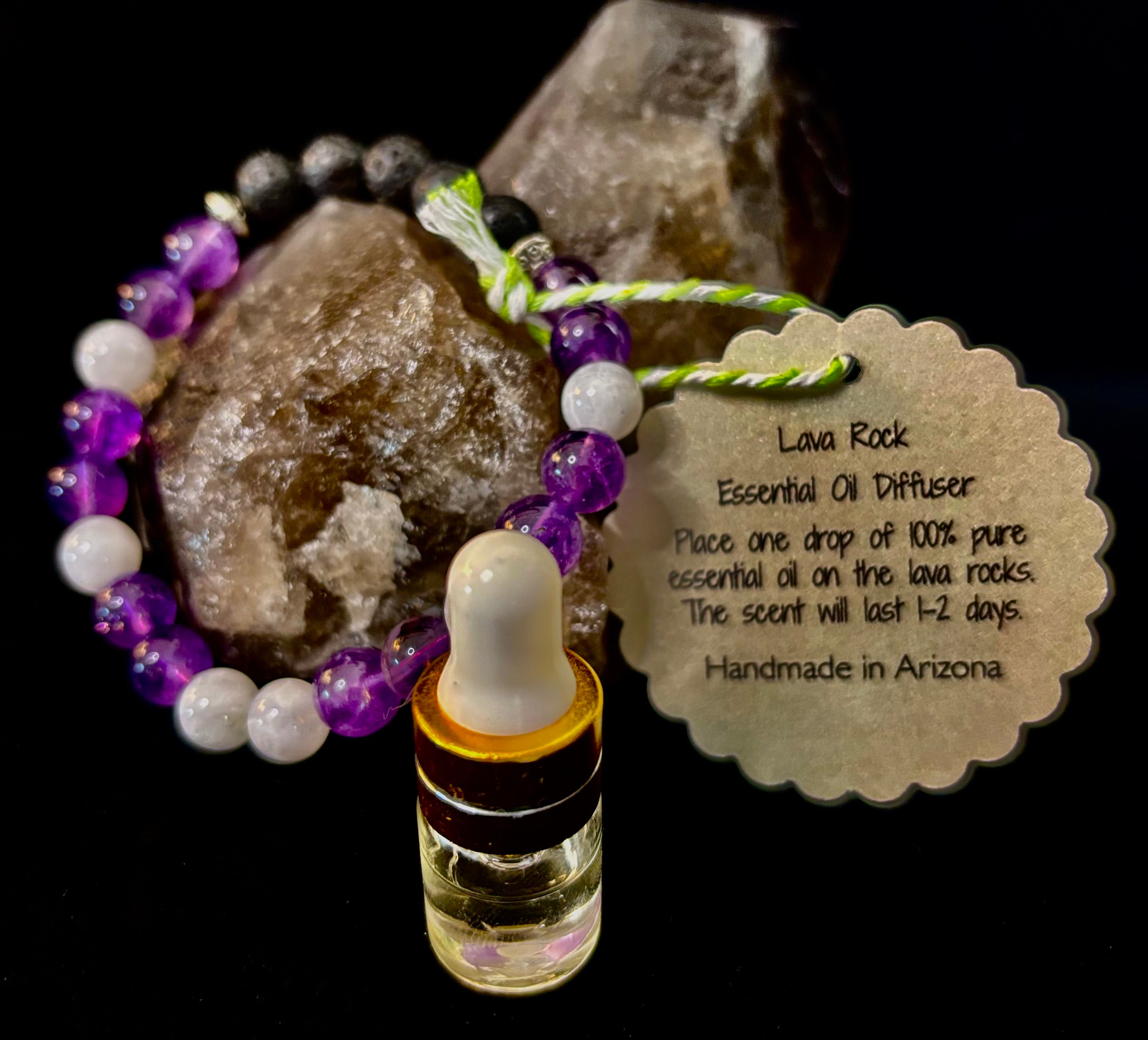 Amethyst and Moonstone Aromatherapy Diffuser Bracelet | | Wiccan Center