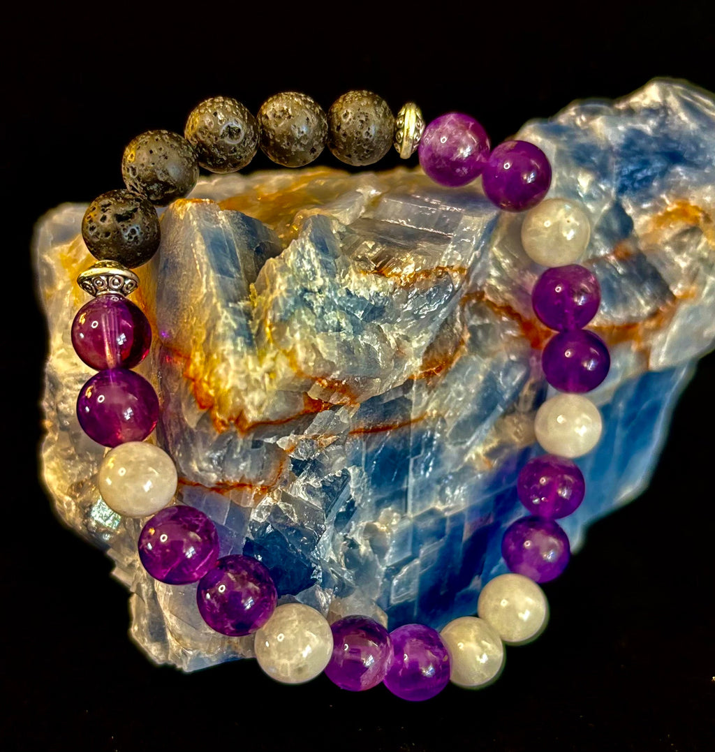 Amethyst and Moonstone Aromatherapy Diffuser Bracelet | | Wiccan Center