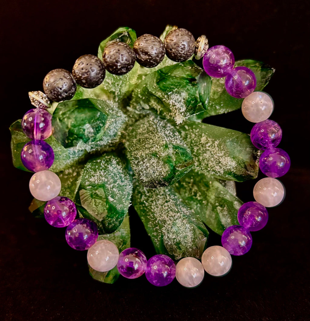 Amethyst and Moonstone Aromatherapy Diffuser Bracelet | | Wiccan Center