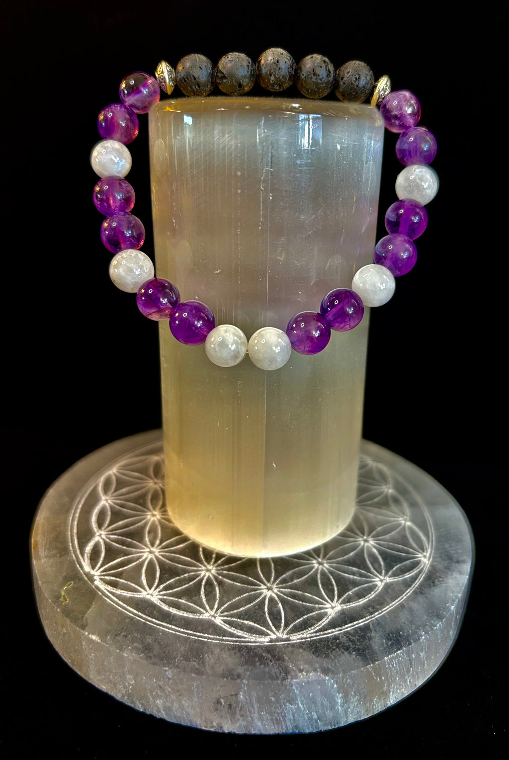 Amethyst and Moonstone Aromatherapy Diffuser Bracelet | | Wiccan Center
