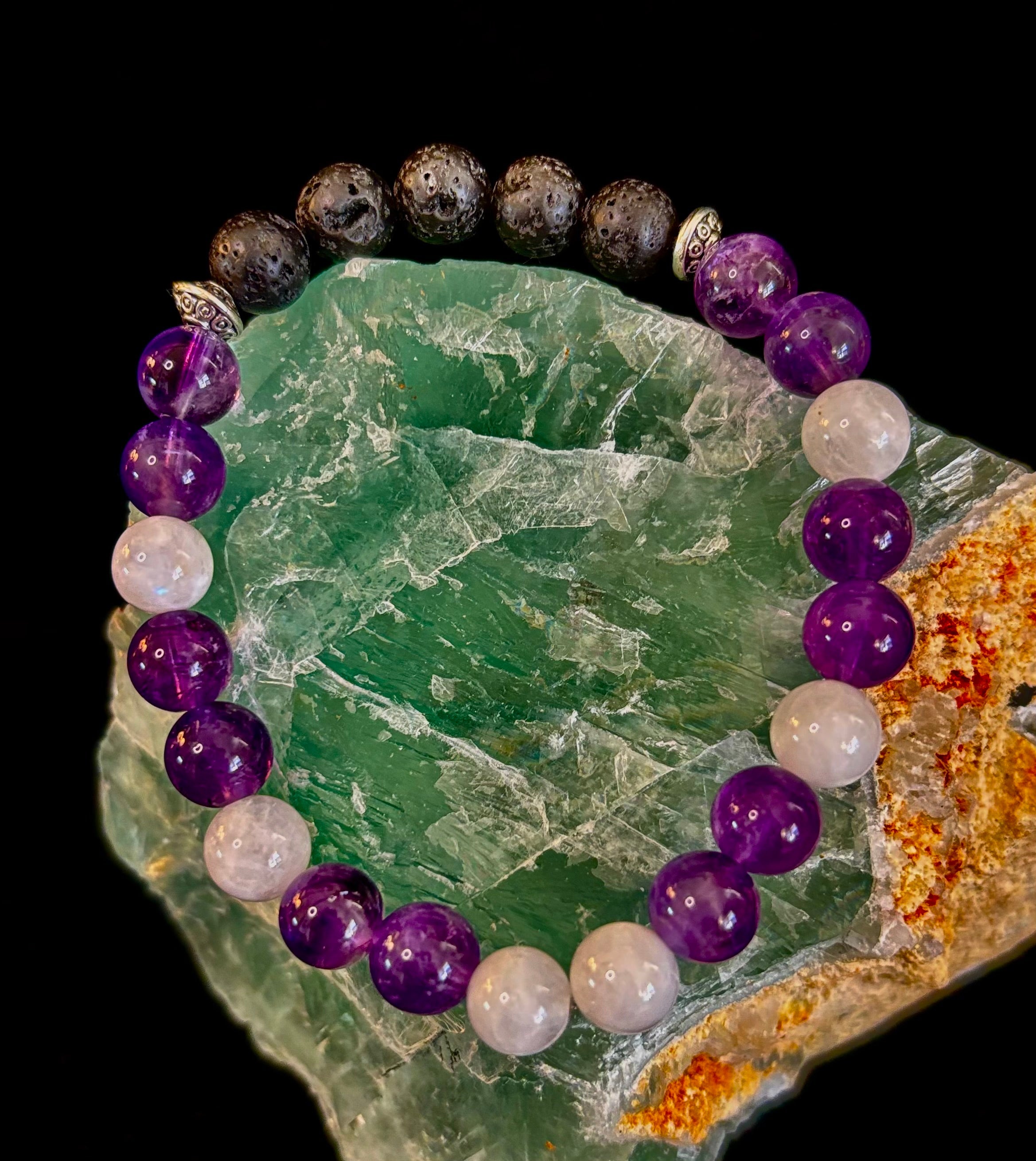 Amethyst and Moonstone Aromatherapy Diffuser Bracelet | | Wiccan Center
