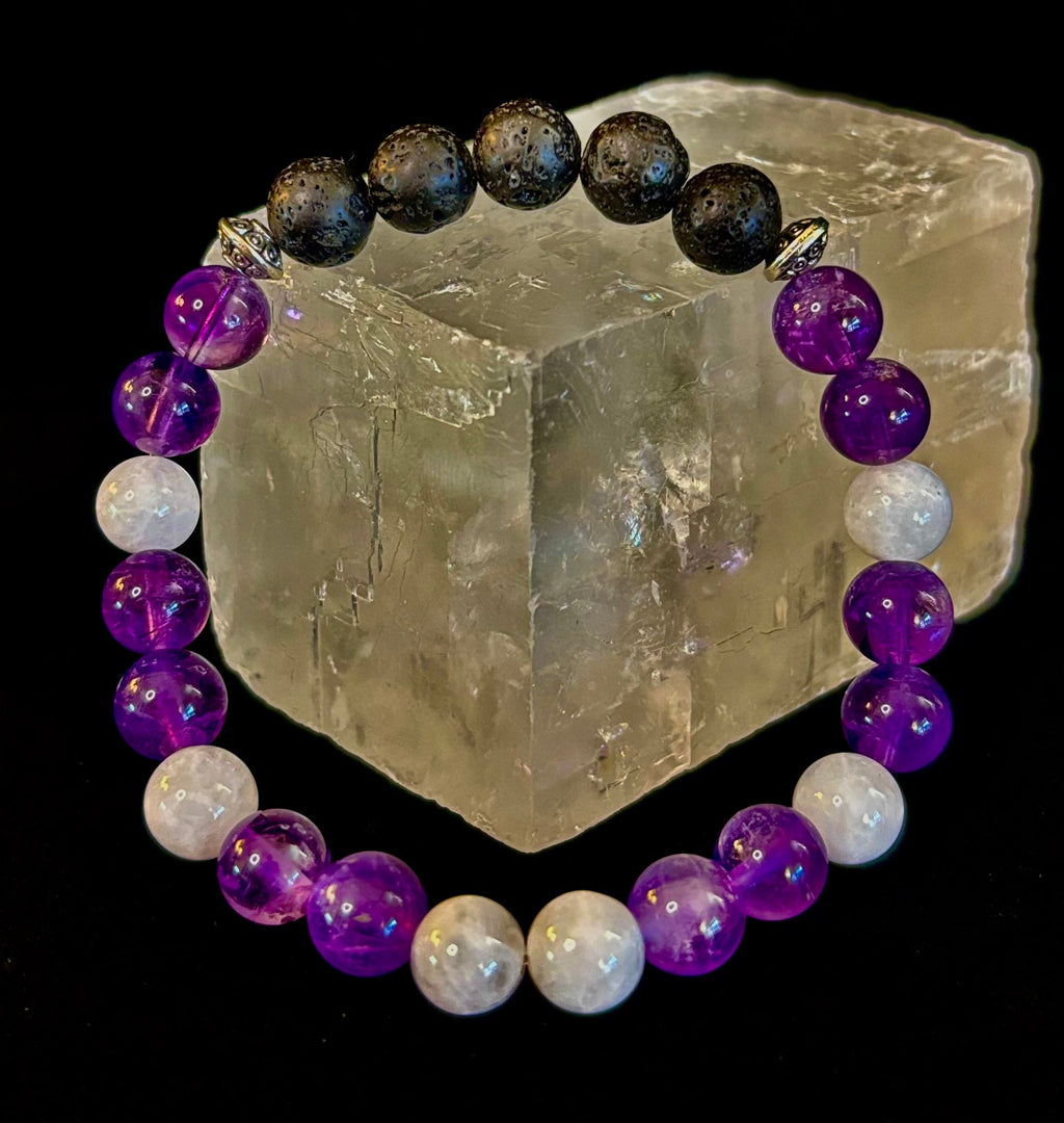 Amethyst and Moonstone Aromatherapy Diffuser Bracelet | | Wiccan Center