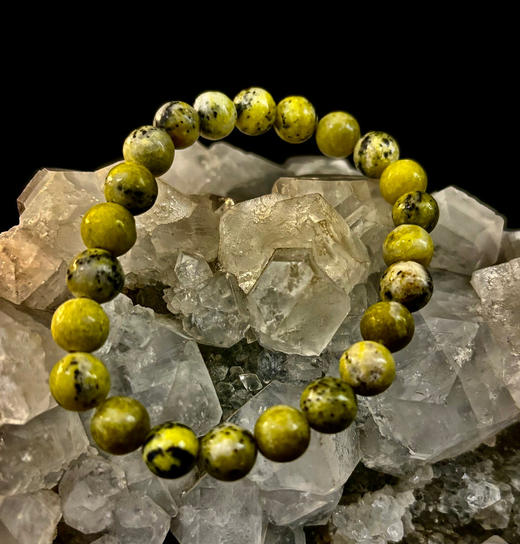 Yellow Turquoise Energy Bracelet – 8mm Natural Gemstone Bracelet (Medium Fit) | | Wiccan Center