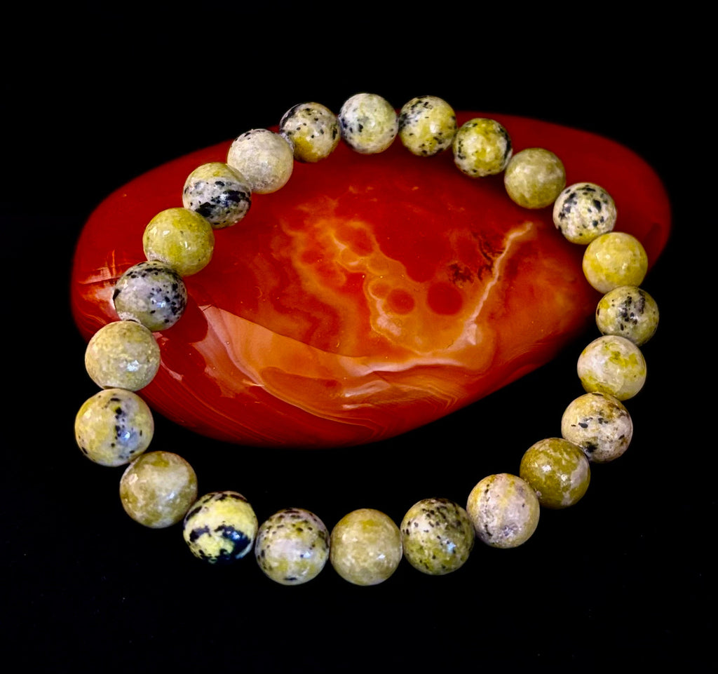 Yellow Turquoise Energy Bracelet – 8mm Natural Gemstone Bracelet (Medium Fit) | | Wiccan Center