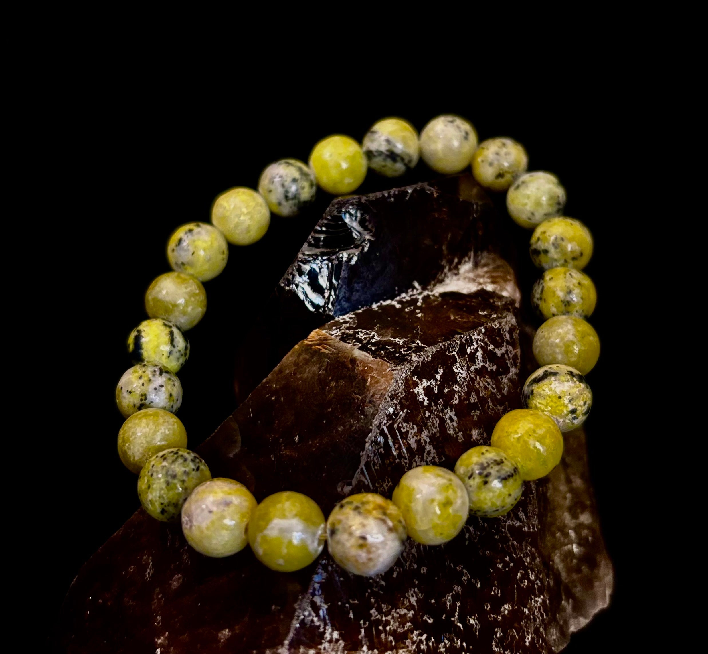 Yellow Turquoise Energy Bracelet – 8mm Natural Gemstone Bracelet (Medium Fit) | | Wiccan Center
