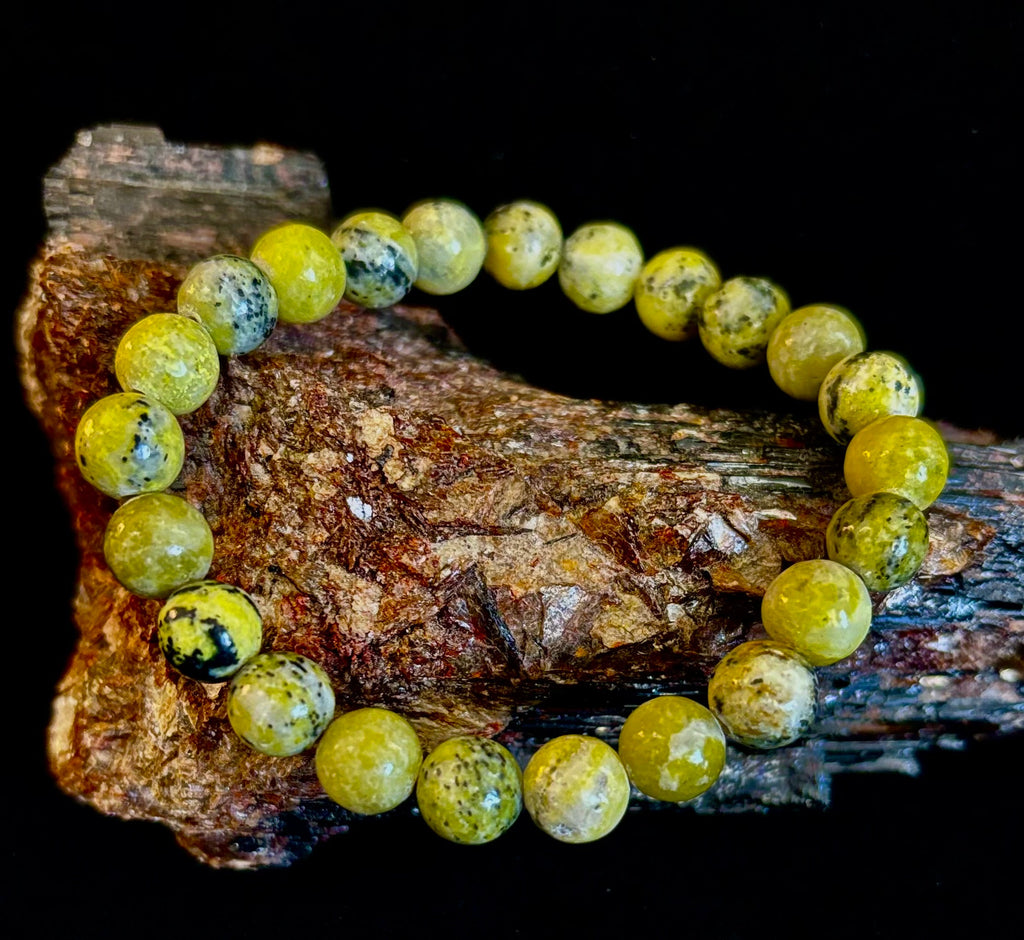 Yellow Turquoise Energy Bracelet – 8mm Natural Gemstone Bracelet (Medium Fit) | | Wiccan Center
