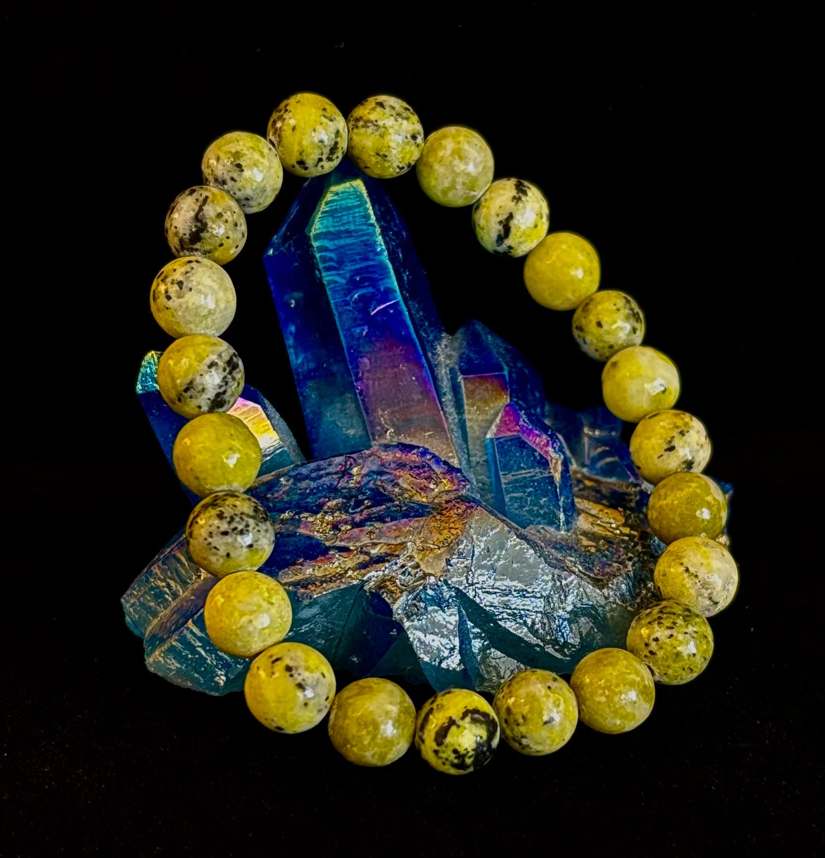 Yellow Turquoise Energy Bracelet – 8mm Natural Gemstone Bracelet (Medium Fit) | | Wiccan Center