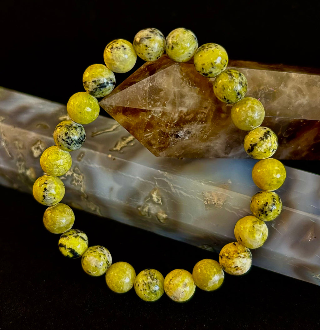 Yellow Turquoise Energy Bracelet – 8mm Natural Gemstone Bracelet (Medium Fit) | | Wiccan Center