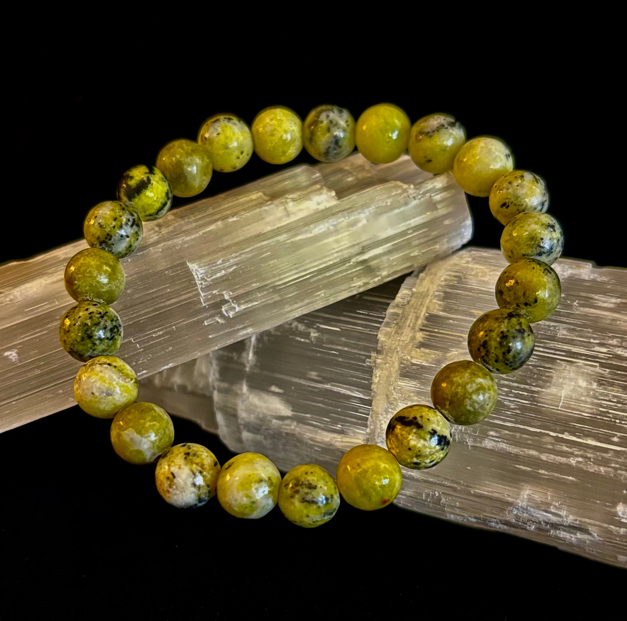 Yellow Turquoise Energy Bracelet – 8mm Natural Gemstone Bracelet (Medium Fit) | | Wiccan Center