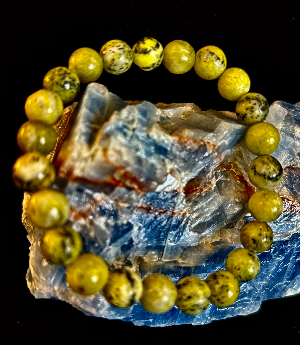 Yellow Turquoise Energy Bracelet – 8mm Natural Gemstone Bracelet (Medium Fit) | | Wiccan Center