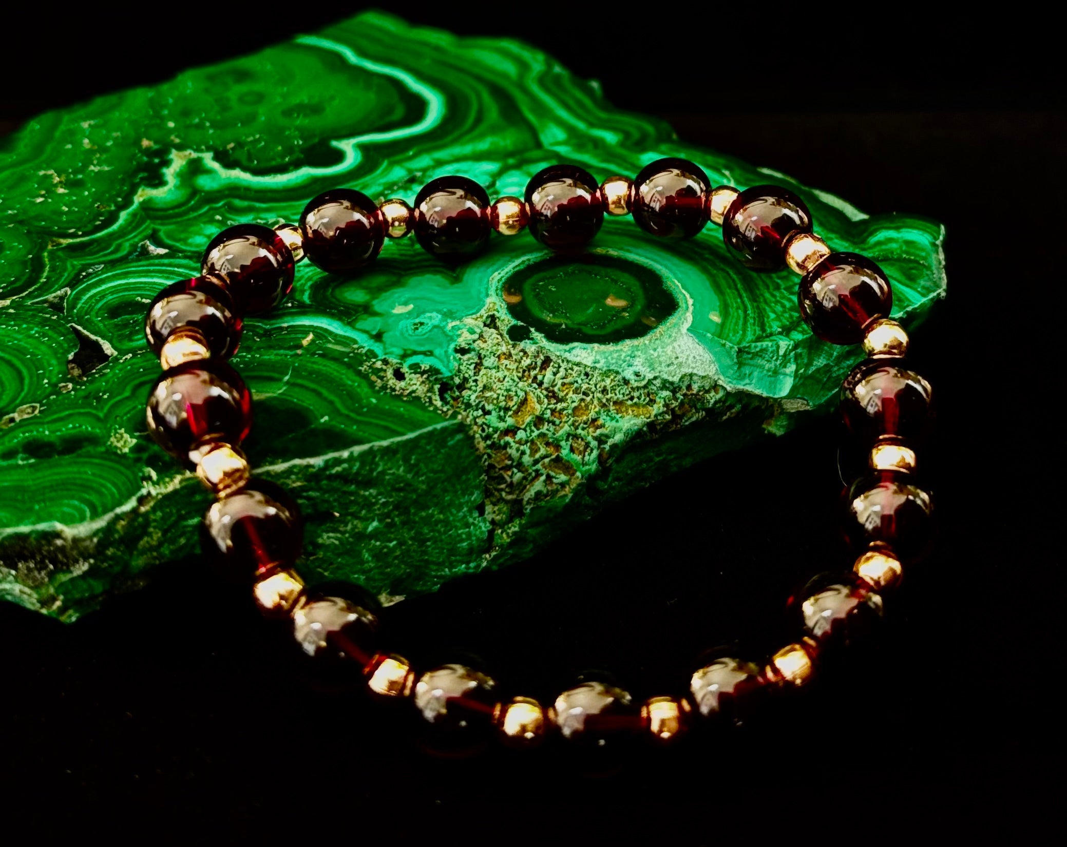 Passion & Strength Garnet Bracelet – Delicate Gemstone Bracelet with Copper Accents | | Wiccan Center