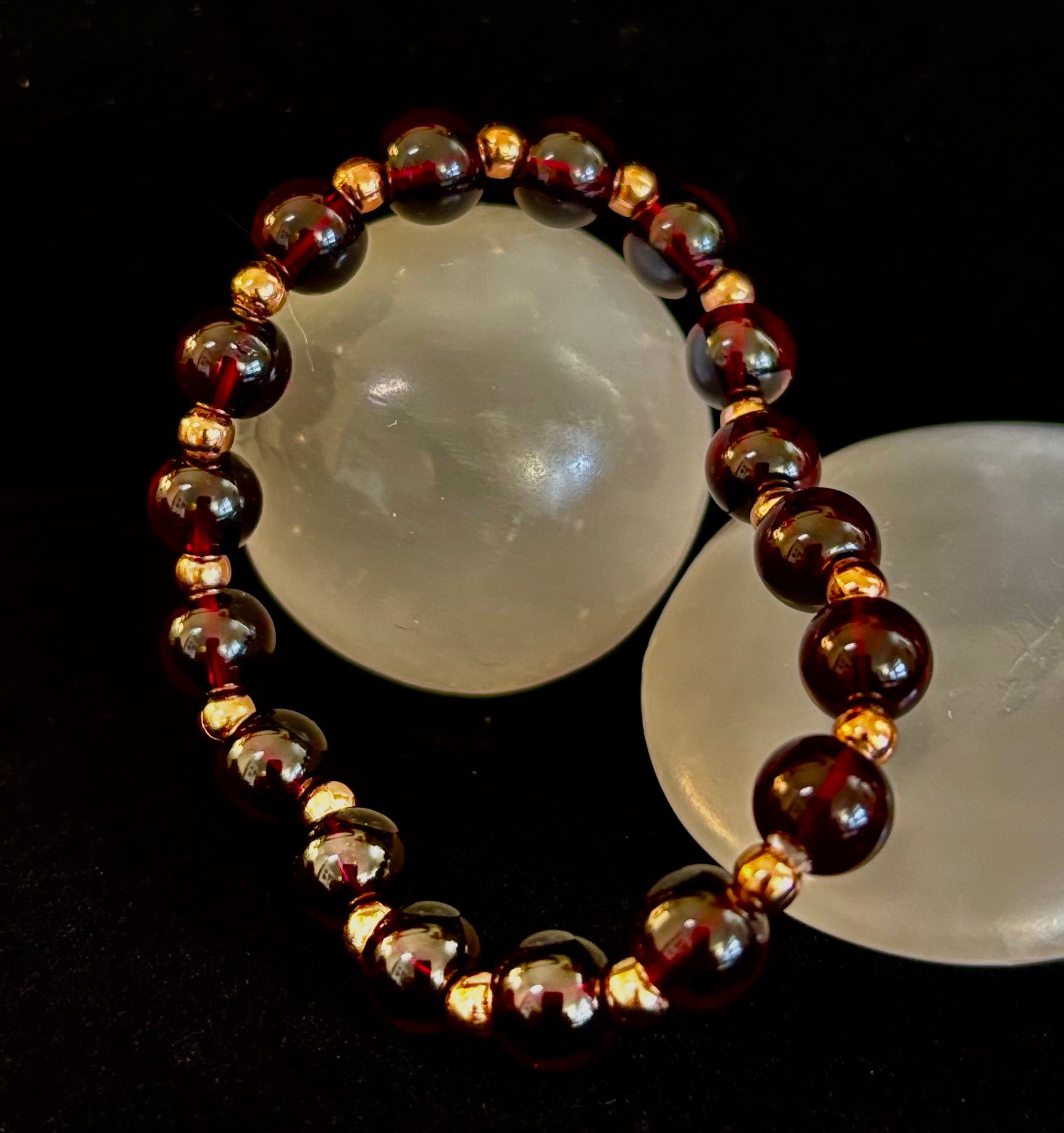 Passion & Strength Garnet Bracelet – Delicate Gemstone Bracelet with Copper Accents | | Wiccan Center