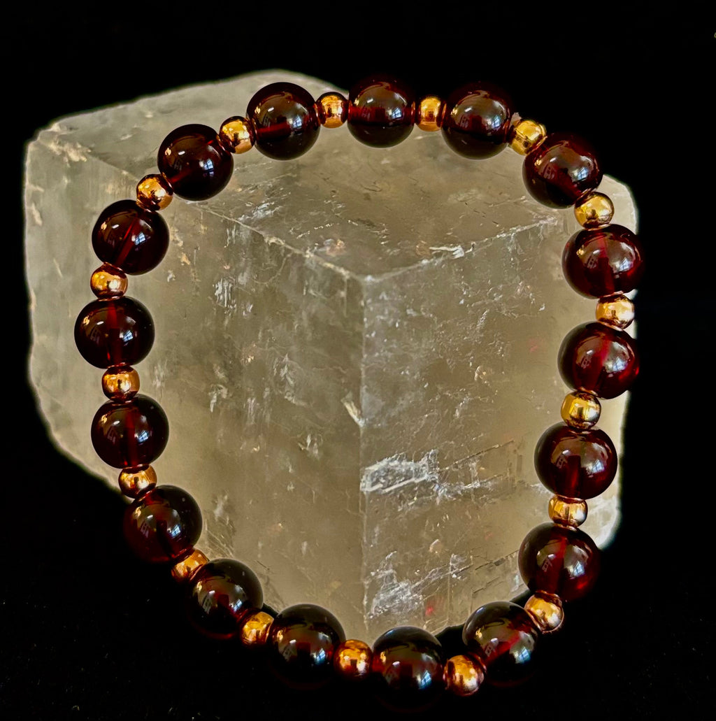 Passion & Strength Garnet Bracelet – Delicate Gemstone Bracelet with Copper Accents | | Wiccan Center