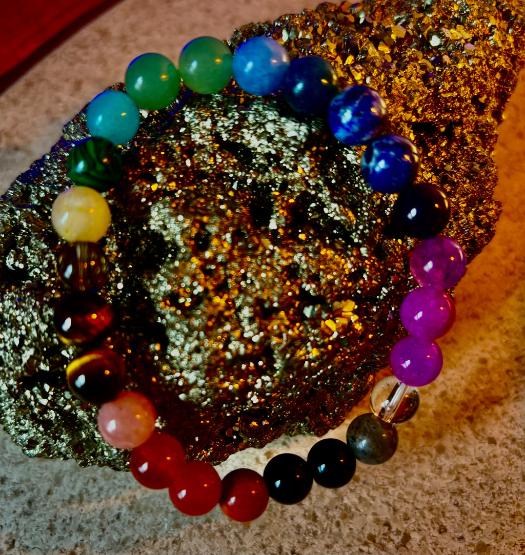 Repurposed Natural Stones and Recycled Glass Bracelet | | Wiccan Center