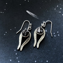 Comet Earrings with Authentic Meteorite | Earrings | Wiccan Center