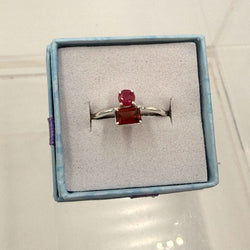 Sterling Silver Garnet & Ruby Ring - Size 8 - Passionate, Energizing, Courageous | Rings | Wiccan Center
