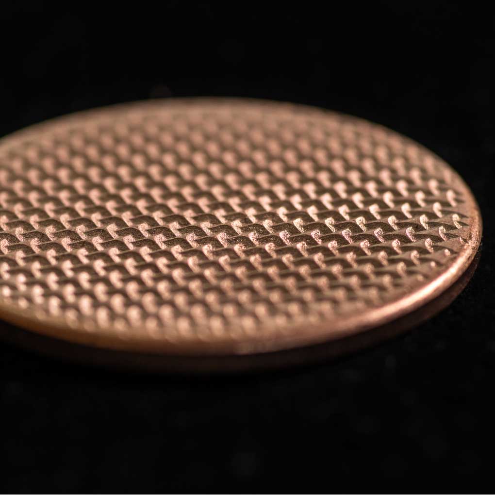 Textured Worry Stone - Raw Copper - Geometric Pattern Copper Coin | Artwork | Wiccan Center