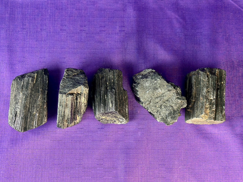 Black Tourmaline Log, Grade A++ Natural Black Tourmaline Rod - Shiny Black Tourmaline