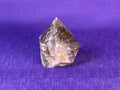 Smoky Quartz Top Polished Rough Point — Standing Smoky Quartz Crystal with Cut Base