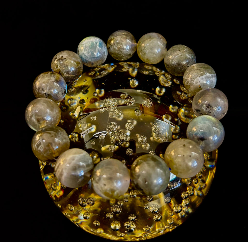 Moonlit Path: Silver Flash Labradorite Bracelet - Reiki Infused (3 Amazing Bead Sizes) | | Wiccan Center