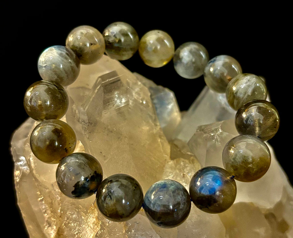 Moonlit Path: Silver Flash Labradorite Bracelet - Reiki Infused (3 Amazing Bead Sizes) | | Wiccan Center
