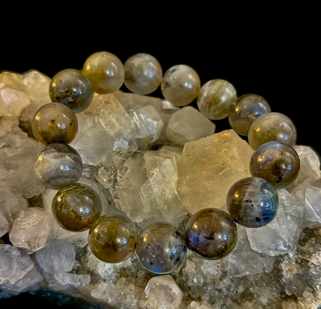 Moonlit Path: Silver Flash Labradorite Bracelet - Reiki Infused (3 Amazing Bead Sizes) | | Wiccan Center