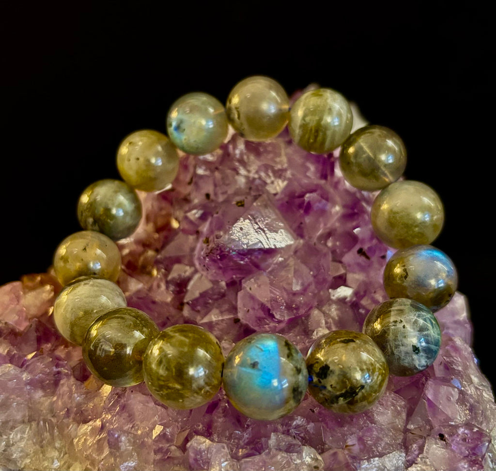 Moonlit Path: Silver Flash Labradorite Bracelet - Reiki Infused (3 Amazing Bead Sizes) | | Wiccan Center