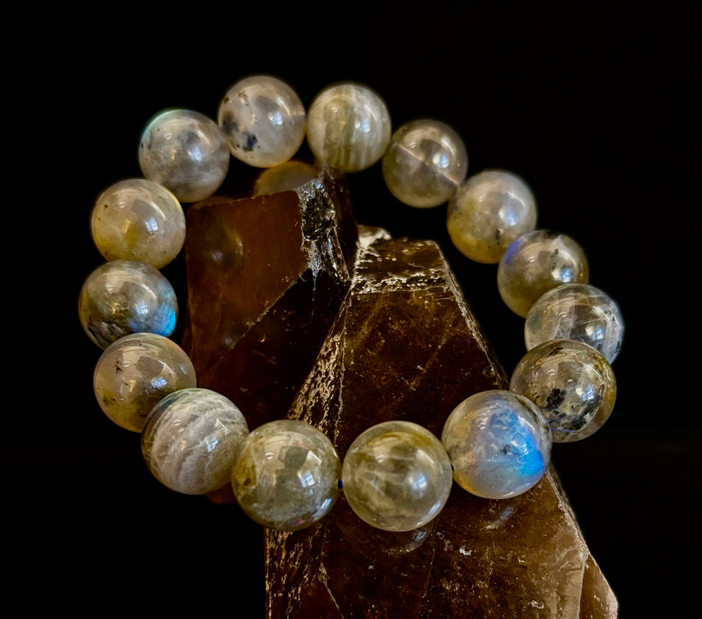 Moonlit Path: Silver Flash Labradorite Bracelet - Reiki Infused (3 Amazing Bead Sizes) | | Wiccan Center