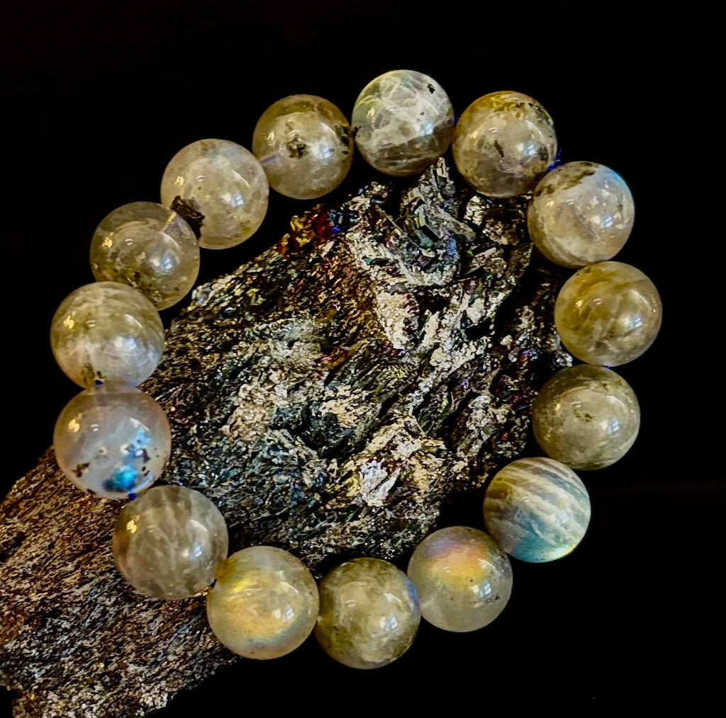 Moonlit Path: Silver Flash Labradorite Bracelet - Reiki Infused (3 Amazing Bead Sizes) | | Wiccan Center