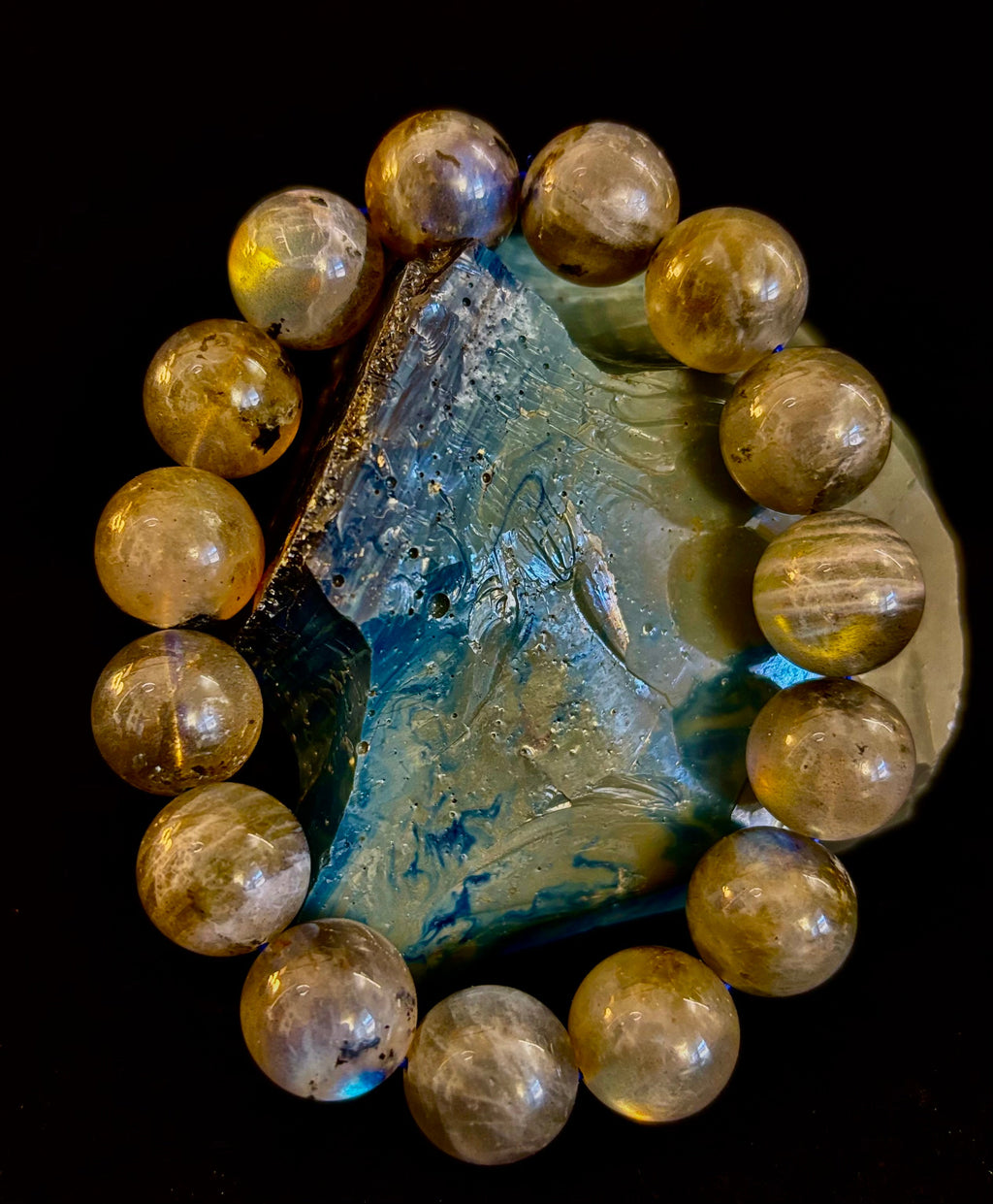 Moonlit Path: Silver Flash Labradorite Bracelet - Reiki Infused (3 Amazing Bead Sizes) | | Wiccan Center