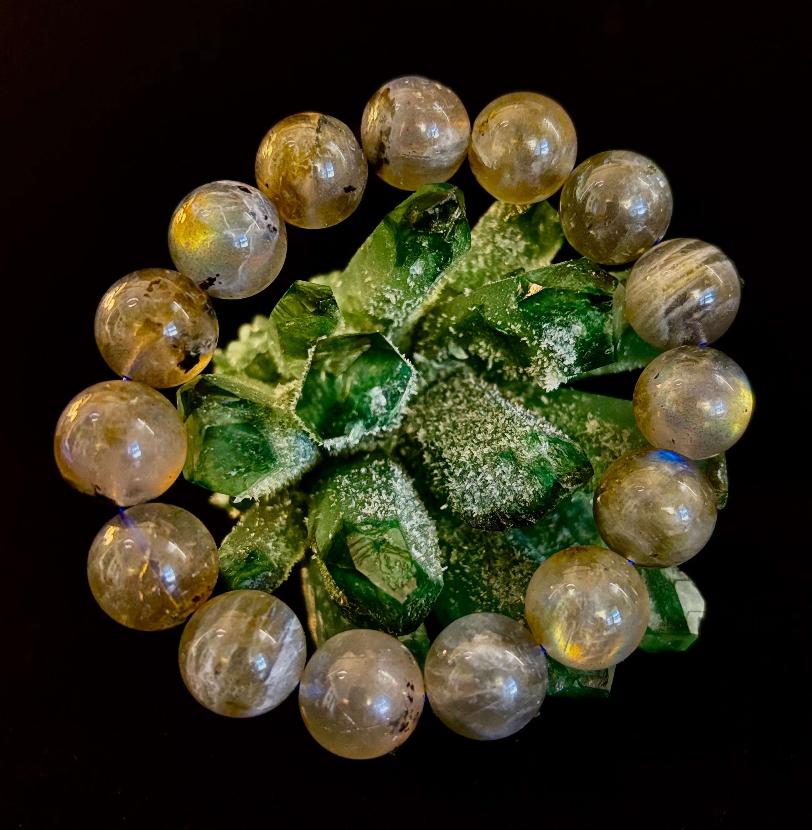 Moonlit Path: Silver Flash Labradorite Bracelet - Reiki Infused (3 Amazing Bead Sizes) | | Wiccan Center
