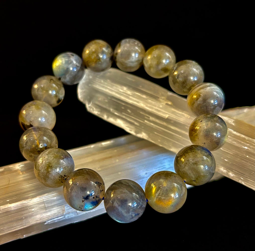 Moonlit Path: Silver Flash Labradorite Bracelet - Reiki Infused (3 Amazing Bead Sizes) | | Wiccan Center