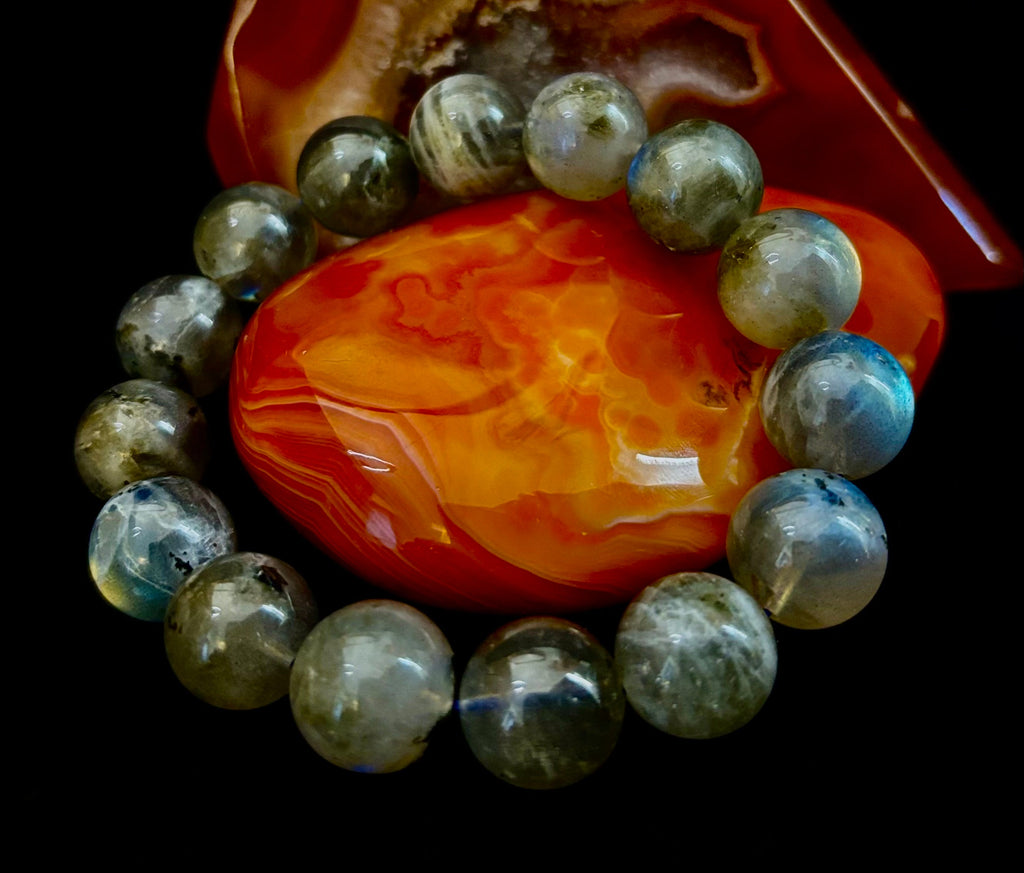 Moonlit Path: Silver Flash Labradorite Bracelet - Reiki Infused (3 Amazing Bead Sizes) | | Wiccan Center