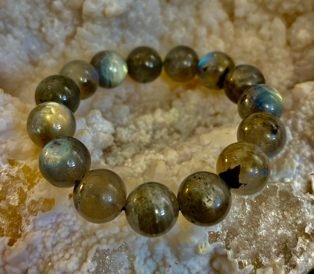 Moonlit Path: Silver Flash Labradorite Bracelet - Reiki Infused (3 Amazing Bead Sizes) | | Wiccan Center