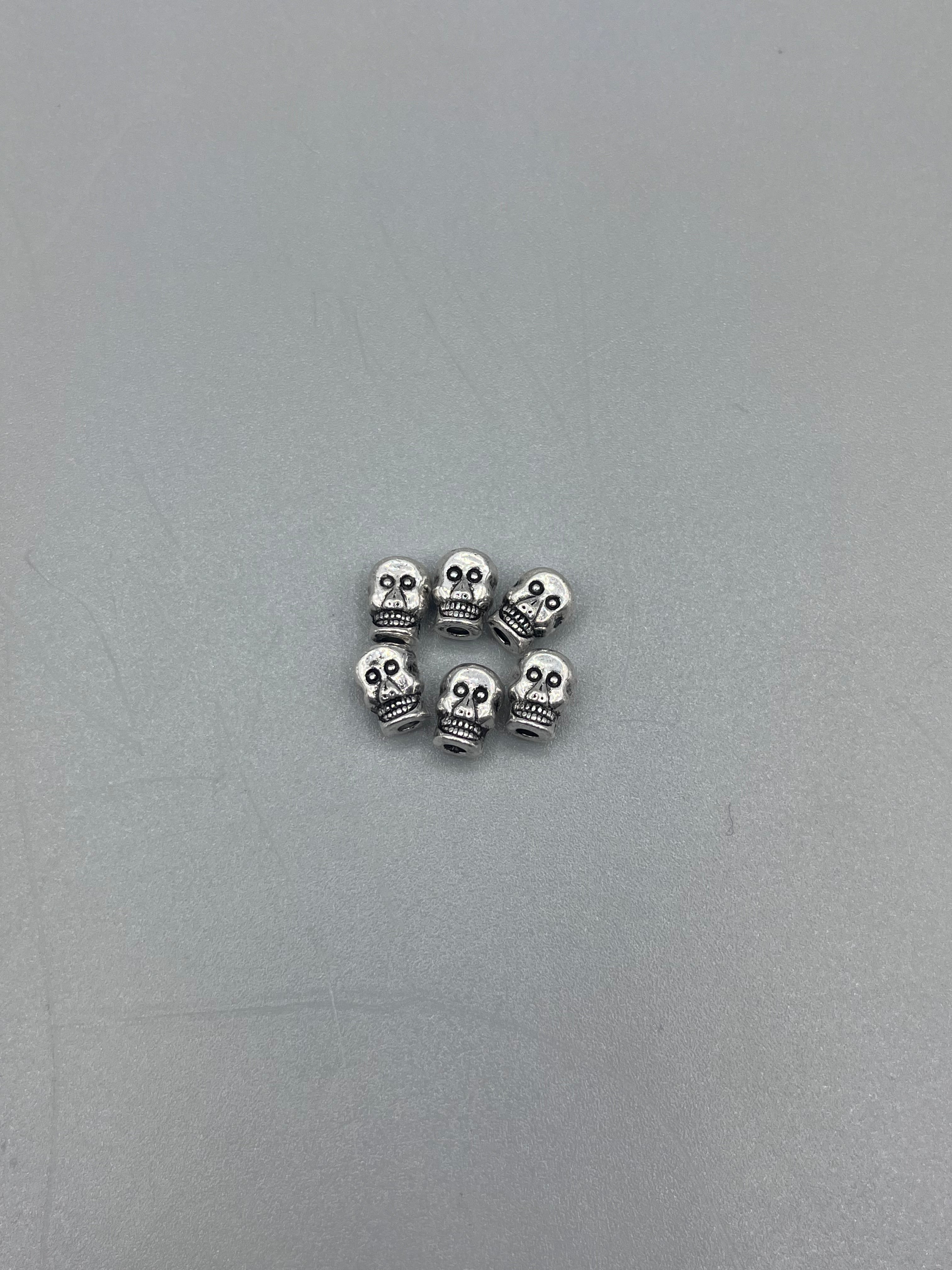 Metal Skull Bead 6-pk | Beads | Wiccan Center